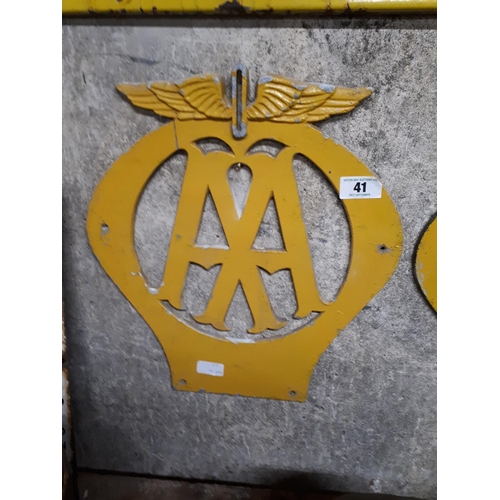 41 - AA alloy wall plaque.