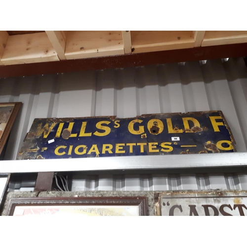 88 - Wills Gold Flake Cigarette enamel sign.