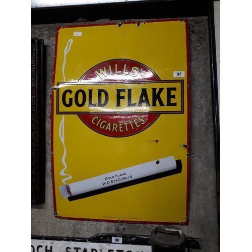 97 - Wills Gold Flake enamel sign.