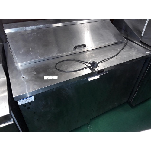 61 - Stainless steel refridgerated prep counter