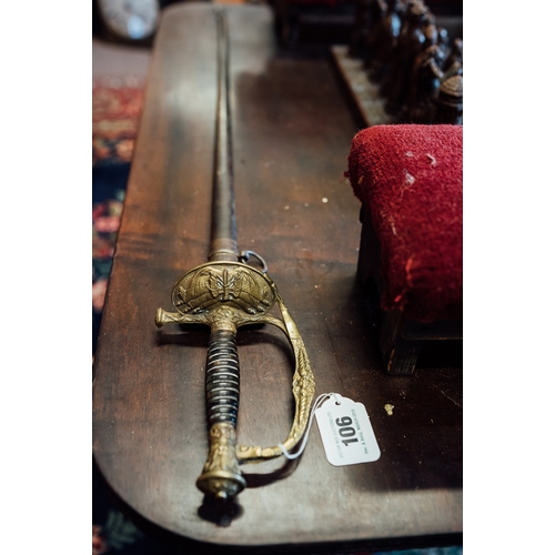 106 - Early 19th. C. French Officer's sword with original scabbard.