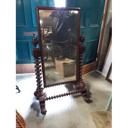 151 - William IV. Mahogany robing mirror.