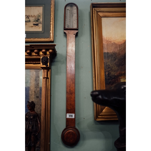 170 - Rare 19th C. stick barometer by F.M. Moore, Belfast & Dublin.