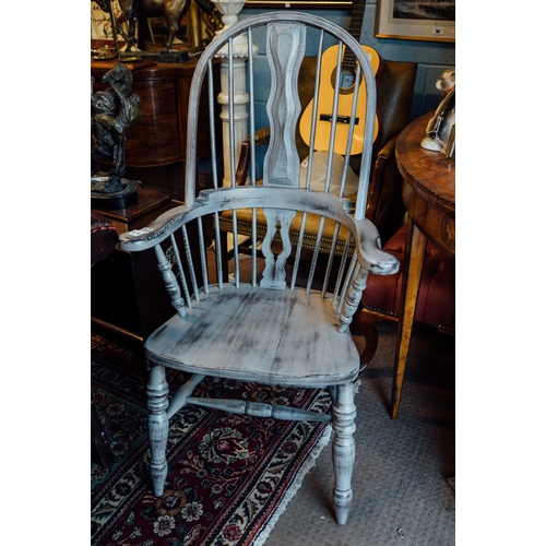 641 - Painted Windsor armchair.