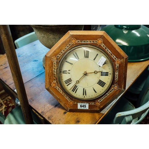 645 - Edwardian inlaid wall clock.