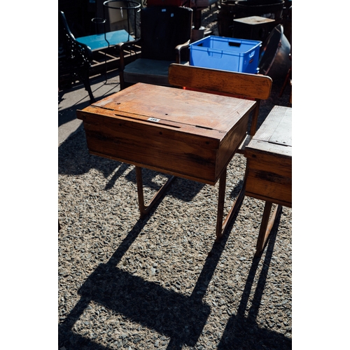 647 - Vintage 1950's Oak and metal desk.