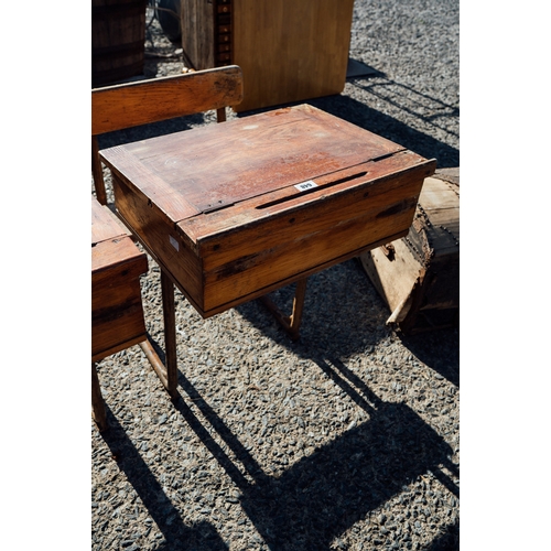 648 - Vintage 1950's Oak and metal desk.