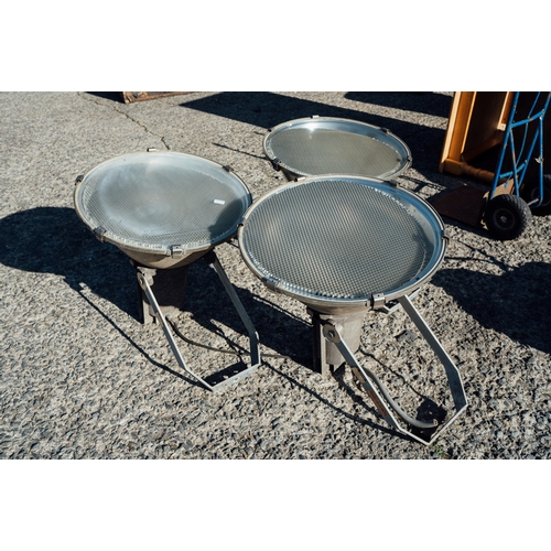 655 - Set of three 1950's industrial search lamps.