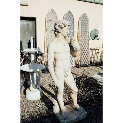 660 - Lifesize stone composition of David. { 159cm H }.