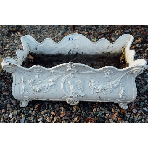 672 - 19th C. decorative cast iron planter.