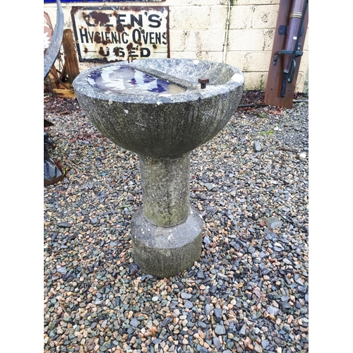 675 - Early 19th C. cut limestone bird bath.