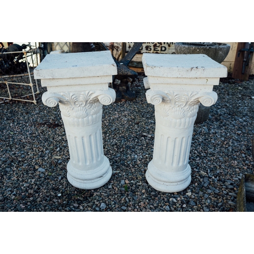 678 - Pair of Corinthian column pedestals.