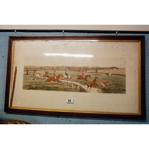 83 - Early 20th C. hunting print '' The Finish of the Run ''.