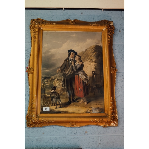 87 - Gilt framed print of Highland scene.