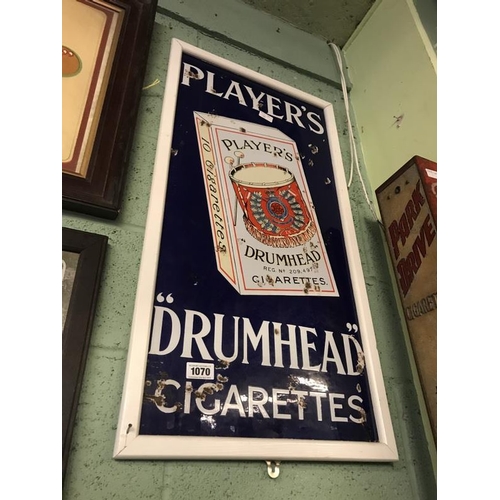 Lot 180 - A Player's 'Drumhead' Cigarettes enamel sign