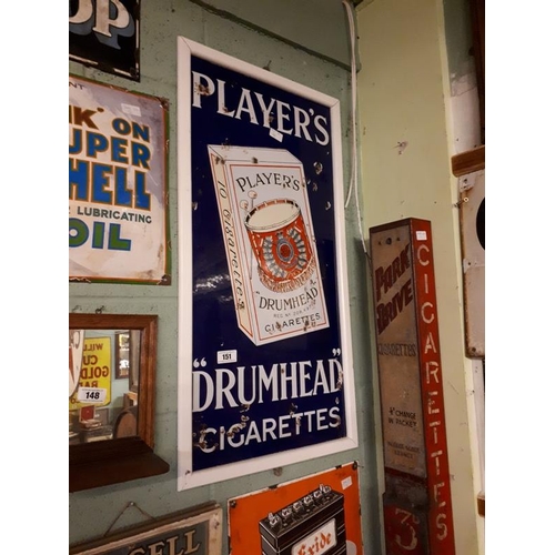 Lot 180 - A Player's 'Drumhead' Cigarettes enamel sign