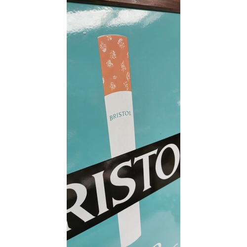 106 - Bristol Tips Cigarettes enamel advertising sign.  { 94cm H  X 63cm W }.