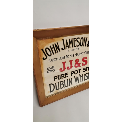 108 - John Jameson and Son Pure Pot Still Dublin whiskey print.  { 53cm H X 63cm W }.