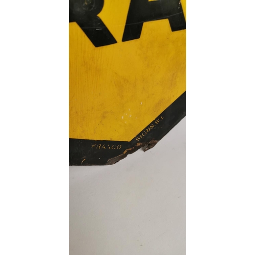 109 - Rare AA Garage enamel advertising sign by Franco.  { 77cm H X 55cm W }.