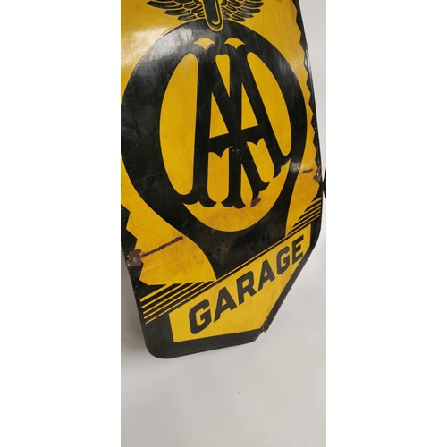 109 - Rare AA Garage enamel advertising sign by Franco.  { 77cm H X 55cm W }.