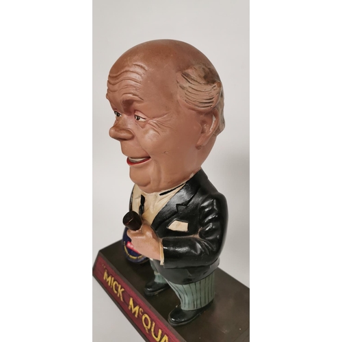 125 - Mick McQuaid rubberoid advertising figure. { 42cm H X 32cm W }.