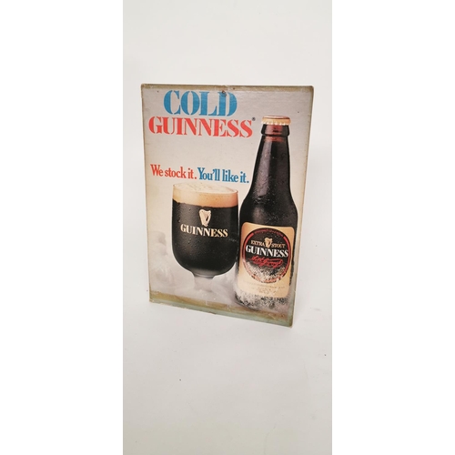 133 - 1970's Cold Guinness -We Stock It You Like It - advertising showcard {31 cm H x 21  cm W}.