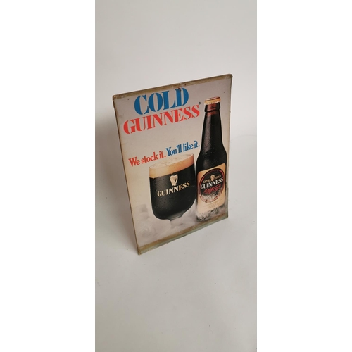 133 - 1970's Cold Guinness -We Stock It You Like It - advertising showcard {31 cm H x 21  cm W}.