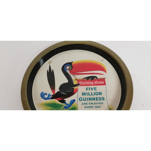 134 - Exciting News Five Million Guinness Enjoyed Every Day tin plate advertising drink's tray. {   27cmW ... 