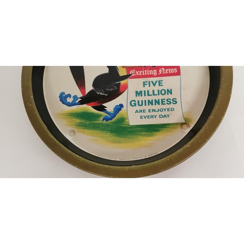 134 - Exciting News Five Million Guinness Enjoyed Every Day tin plate advertising drink's tray. {   27cmW ... 