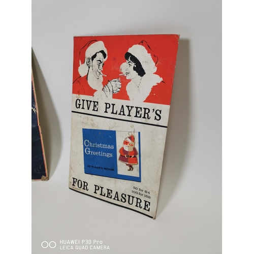 153 - It's Tobacco That Counts and Give Player's For Pleasure cardboard advertisiements. { Each 38cm H X 2... 