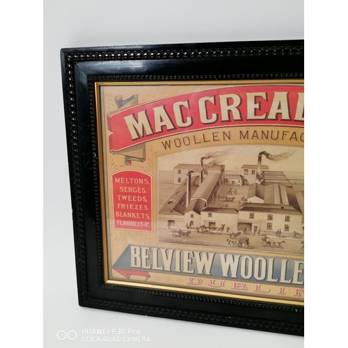 159 - Mac Cready Bellview Woollen Mills advertising print. { 44cm H X 62cm W }.