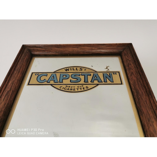 162 - Will's Capstan Cigarette advertising mirror {42 cm H x 31 cm W}.