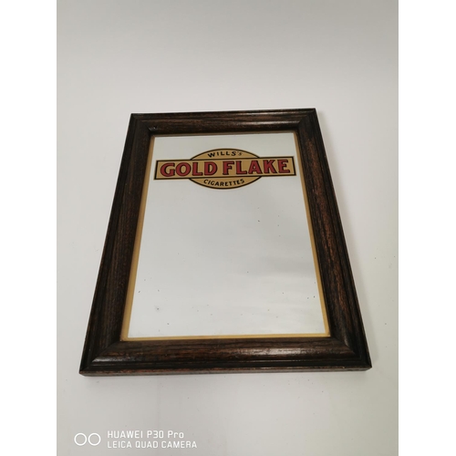 163 - Will's Gold Flake Cigarettes advertising mirror.  { 41cm H X 31cm W }.