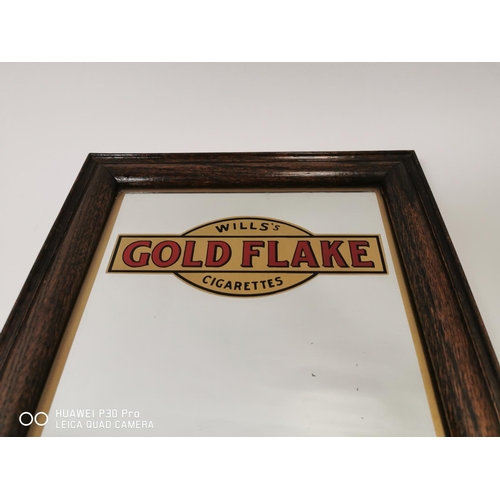 163 - Will's Gold Flake Cigarettes advertising mirror.  { 41cm H X 31cm W }.