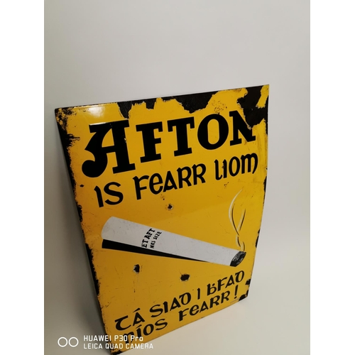 173 - Rare Afton Is Fearr Liom Tá siad I bfad nios fearr! enamel advertising sign. { 92cm H X 61cm W }.