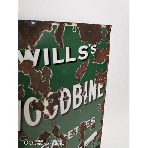 174 - Will's Woodbine Cigarettes enamel advertising sign.  { 92cm H X 61cm W }.