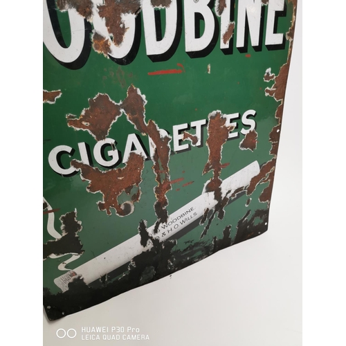 174 - Will's Woodbine Cigarettes enamel advertising sign.  { 92cm H X 61cm W }.