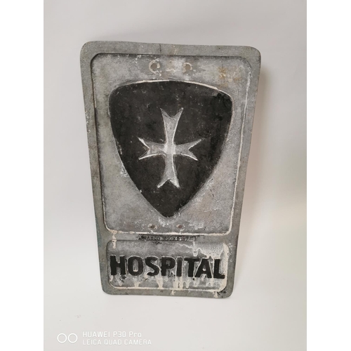 180 - Hospital alloy sign. { 52cm H X 30cm W }.