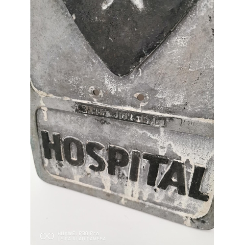 180 - Hospital alloy sign. { 52cm H X 30cm W }.