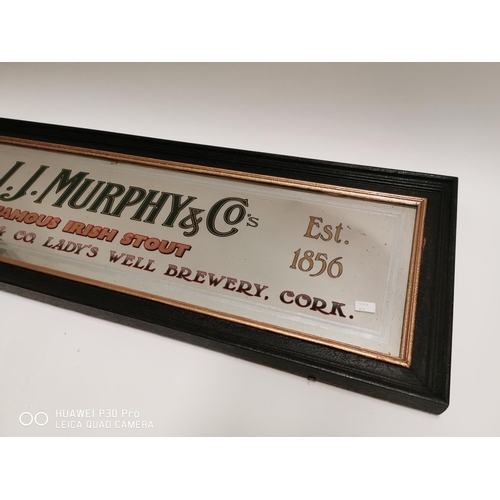 362 - J. J. Murphy & Co. Famous Irish Stout advertising mirror {54cm H X 170cm W }.