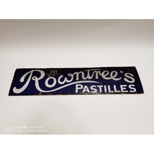 363 - Rare Rowntree's Pastilles Cocoa & Chocolate Makers to H M The King enamel advertising sign. { 38cm H... 