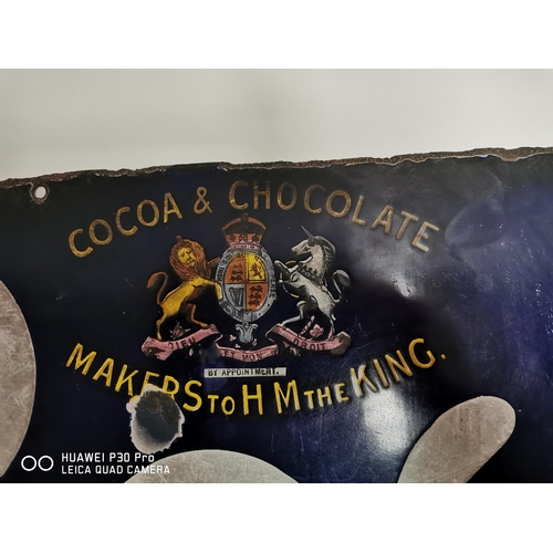 363 - Rare Rowntree's Pastilles Cocoa & Chocolate Makers to H M The King enamel advertising sign. { 38cm H... 