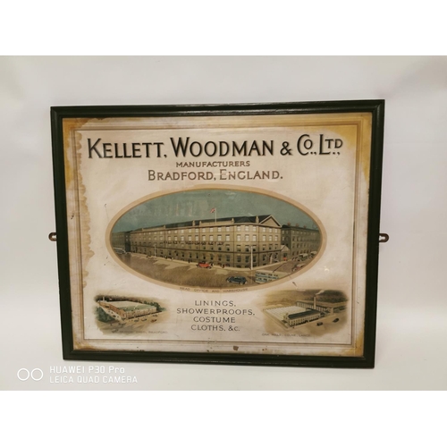 365 - Kellett. Woodman & Co Ltd. Manufacturers Linings Showerproofs Costume Cloths Etc. adverting print. {... 