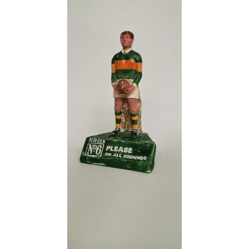 65 - Rare Kerry Footballer Player's No 6 Please On All Grounds plaster advertising figure.  { 23cm H }.