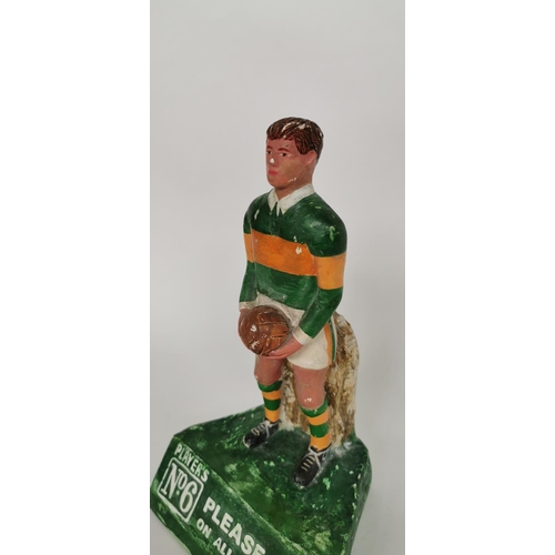 65 - Rare Kerry Footballer Player's No 6 Please On All Grounds plaster advertising figure.  { 23cm H }.