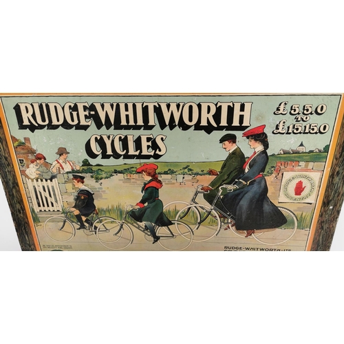 70 - Rare Rudge Whitworth Cycles Britain's Best Bicycle advertising showcard. { 38cm H X 54cm W }.