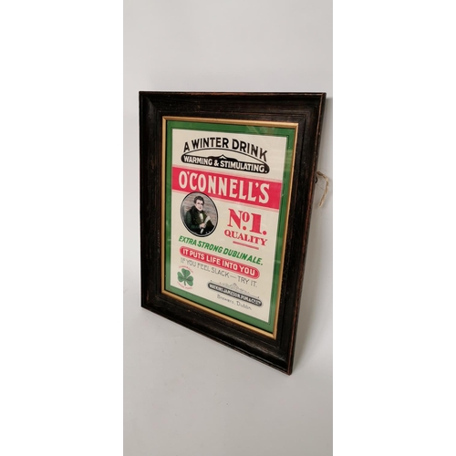 71 - O'Connells No 1 for Quality Strong Dublin Ale framed advertising print. { 37cm H X 30cm W }.