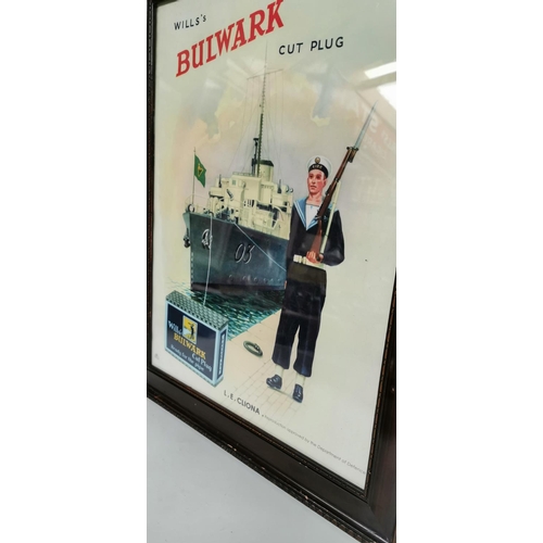 74 - Will's Bulwark Cut Plug advertisement. { 59cm H X 46cm W }.