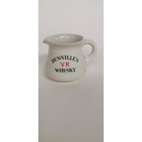 88 - Rare Dunvilles V R whiskey advertising water jug {8 cm H}.