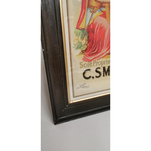 95 - The Coulin Old Irish Whiskey  - C Smyth & Co Dundalk advertising print. { 60cm H X 48cm W }.